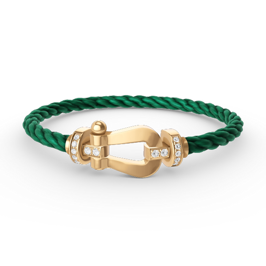 [Echo Fine ]FORCE LARGE HORSESHOE HALF DIAMOND BRACELET GOLD