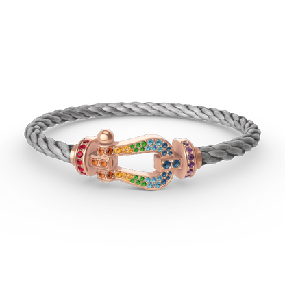 [Echo Fine ]FORCE LARGE HORSESHOE  COLORED DIAMOND BRACELET ROSE GOLD