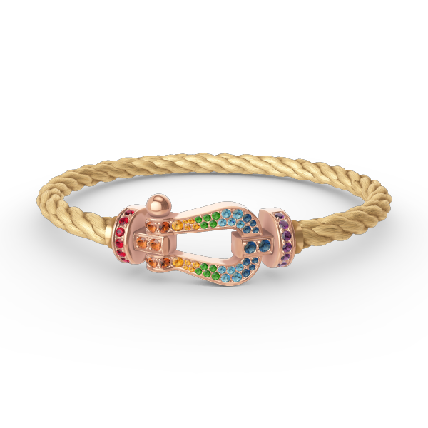 [Echo Fine ]FORCE LARGE HORSESHOE  COLORED DIAMOND BRACELET ROSE GOLD