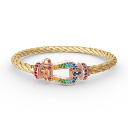 [Echo Fine ]FORCE LARGE HORSESHOE  COLORED DIAMOND BRACELET ROSE GOLD