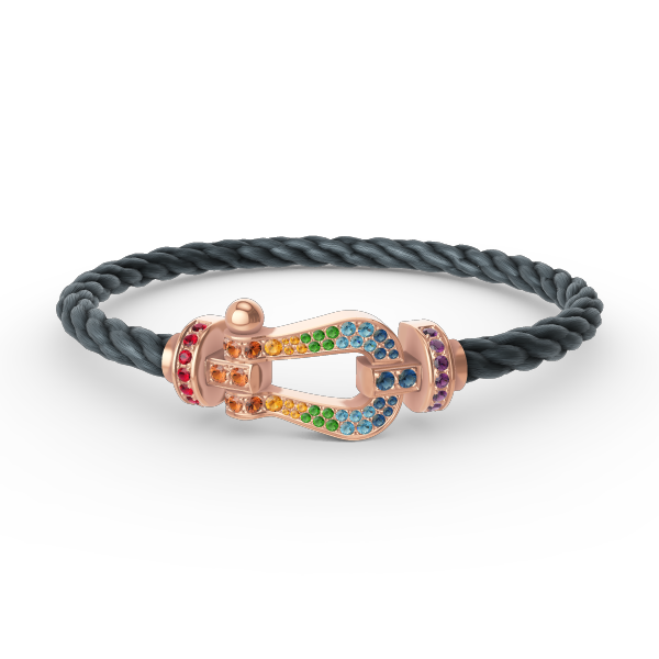 [Echo Fine ]FORCE LARGE HORSESHOE  COLORED DIAMOND BRACELET ROSE GOLD