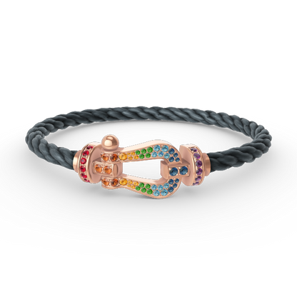 [Echo Fine ]FORCE LARGE HORSESHOE  COLORED DIAMOND BRACELET ROSE GOLD