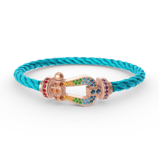 [Echo Fine ]FORCE LARGE HORSESHOE  COLORED DIAMOND BRACELET ROSE GOLD