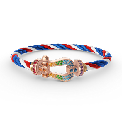 [Echo Fine ]FORCE LARGE HORSESHOE  COLORED DIAMOND BRACELET ROSE GOLD
