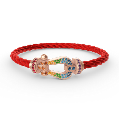 [Echo Fine ]FORCE LARGE HORSESHOE  COLORED DIAMOND BRACELET ROSE GOLD