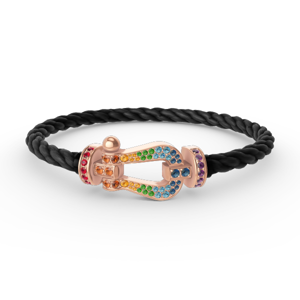 [Echo Fine ]FORCE LARGE HORSESHOE  COLORED DIAMOND BRACELET ROSE GOLD