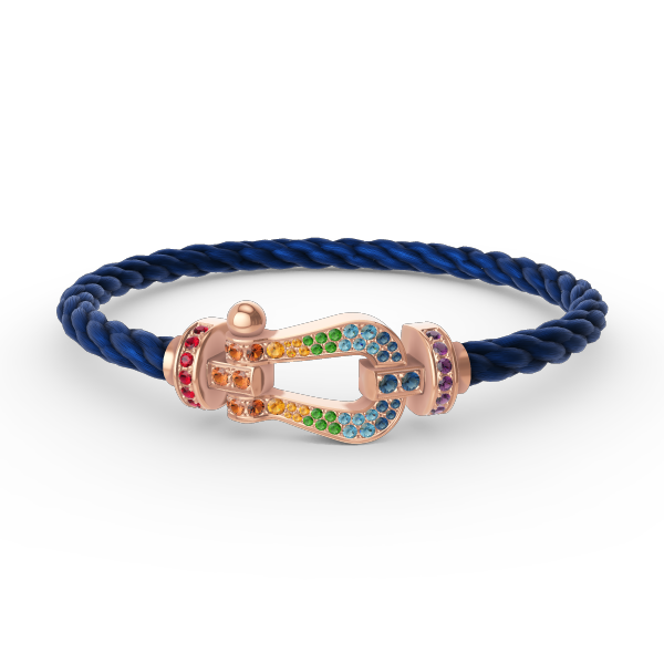 [Echo Fine ]FORCE LARGE HORSESHOE  COLORED DIAMOND BRACELET ROSE GOLD