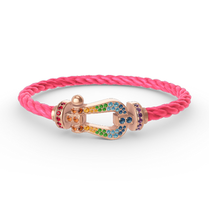 [Echo Fine ]FORCE LARGE HORSESHOE  COLORED DIAMOND BRACELET ROSE GOLD