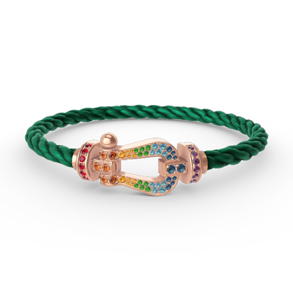 [Echo Fine ]FORCE LARGE HORSESHOE  COLORED DIAMOND BRACELET ROSE GOLD