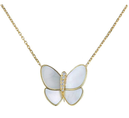 [Echo Fine ]BUTTERFLY GOLD MOP DIAMOND NECKLACE