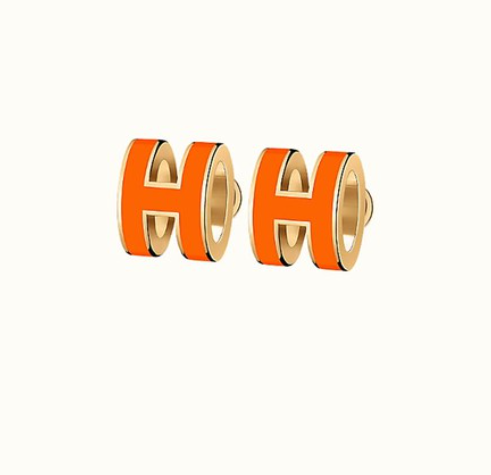 [Echo Fine ]MINI POP H EARRINGS ORANGE