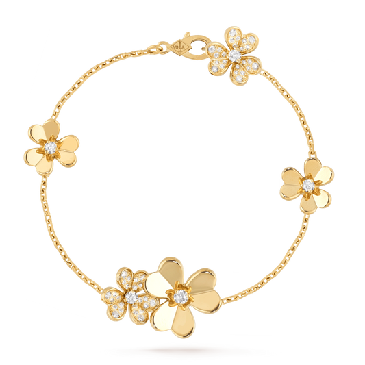 [Echo Fine ]FRIVOLE GOLD 5 FLOWERS BRACELET