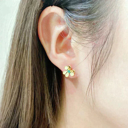 [Echo Fine ]FRIVOLE  FLOWER MALACHITE EARRINGS