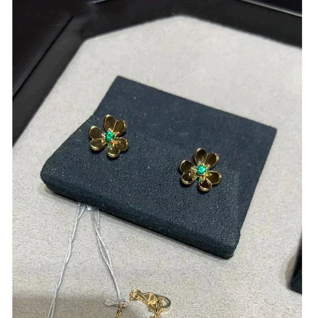 [Echo Fine ]FRIVOLE  FLOWER MALACHITE EARRINGS