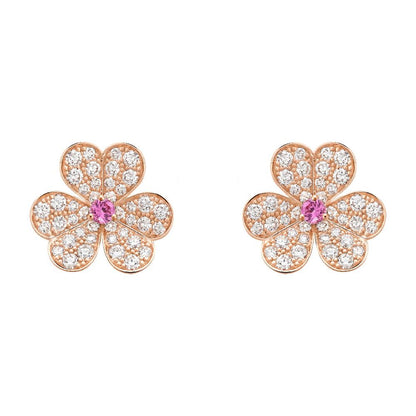 [Echo Fine ]FRIVOLE PINK GOLD FLOWER DIAMOND EARRINGS