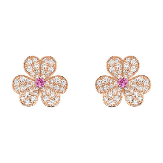 [Echo Fine ]FRIVOLE PINK GOLD FLOWER DIAMOND EARRINGS
