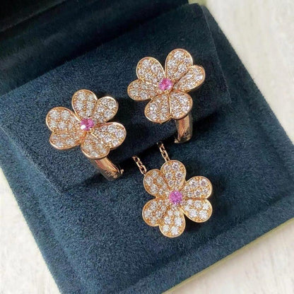 [Echo Fine ]FRIVOLE PINK GOLD FLOWER DIAMOND EARRINGS