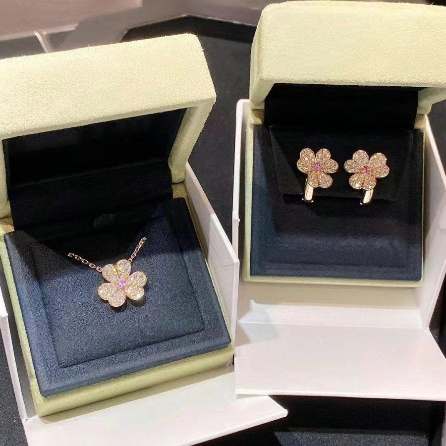 [Echo Fine ]FRIVOLE ROSE GOLD FLOWER DIAMOND NECKLACE