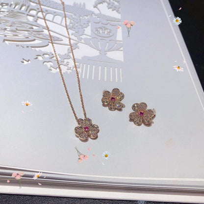 [Echo Fine ]FRIVOLE ROSE GOLD FLOWER DIAMOND NECKLACE