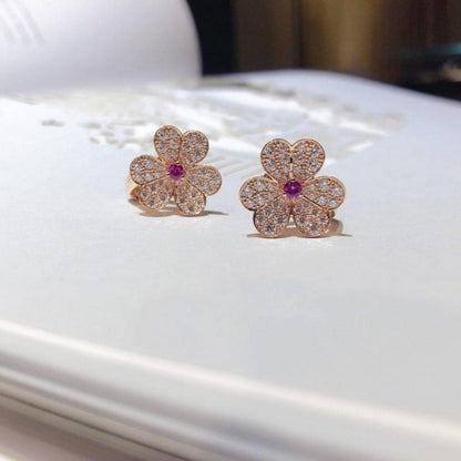 [Echo Fine ]FRIVOLE PINK GOLD FLOWER DIAMOND EARRINGS