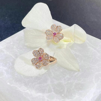 [Echo Fine ]FRIVOLE PINK GOLD FLOWER DIAMOND EARRINGS