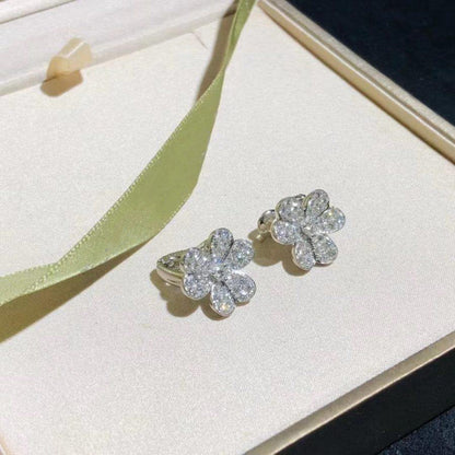 [Echo Fine ]FRIVOLE SILVER FLOWER DIAMOND EARRINGS
