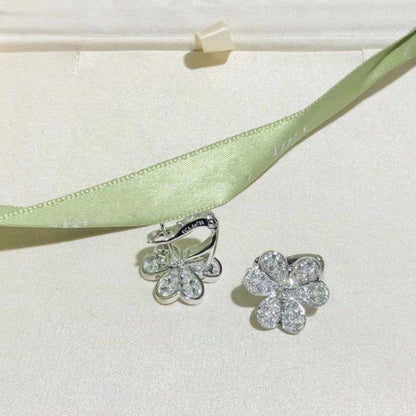 [Echo Fine ]FRIVOLE SILVER FLOWER DIAMOND EARRINGS