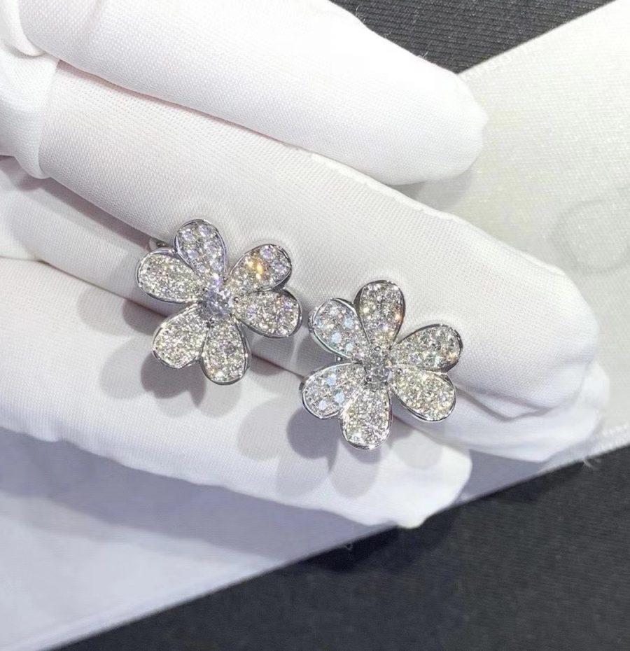 [Echo Fine ]FRIVOLE SILVER FLOWER DIAMOND EARRINGS