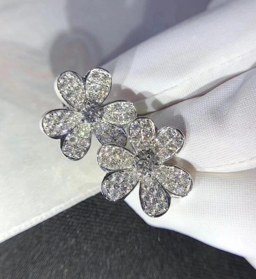[Echo Fine ]FRIVOLE SILVER FLOWER DIAMOND EARRINGS