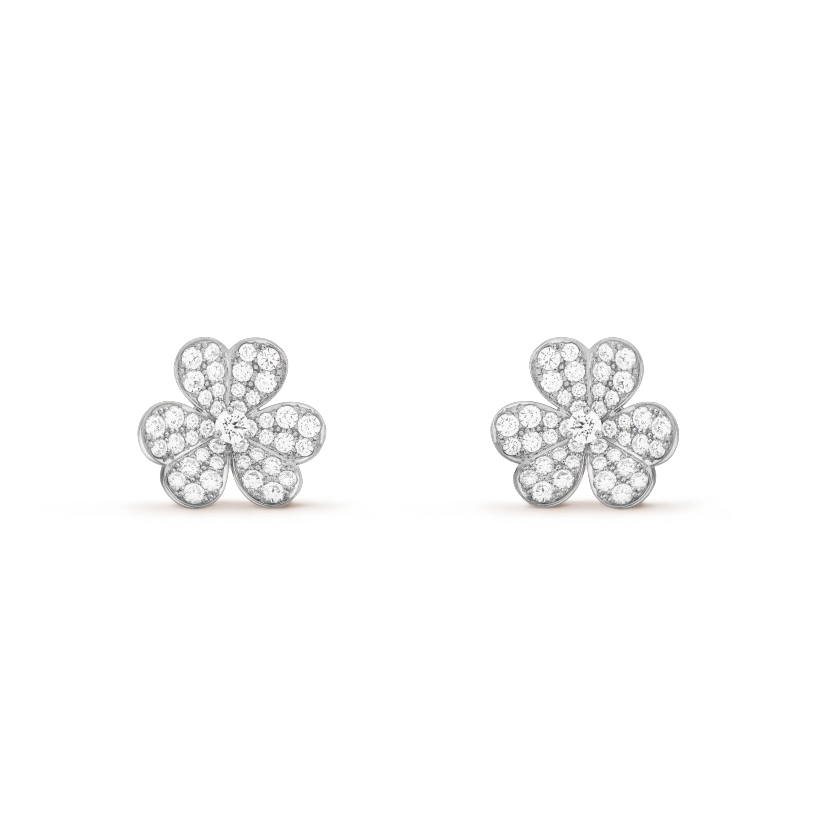 [Echo Fine ]FRIVOLE SILVER FLOWER DIAMOND EARRINGS