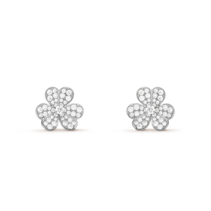[Echo Fine ]FRIVOLE SILVER FLOWER DIAMOND EARRINGS