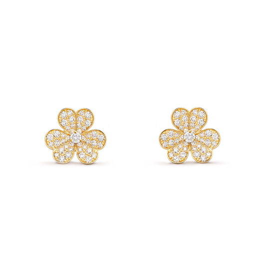 [Echo Fine ]FRIVOLE GOLD FLOWER DIAMOND EARRINGS