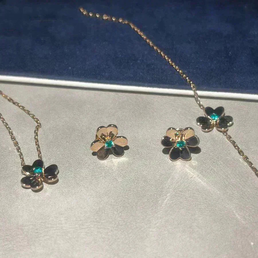 [Echo Fine ]FRIVOLE  FLOWER MALACHITE EARRINGS