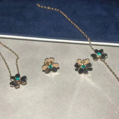 [Echo Fine ]FRIVOLE  FLOWER MALACHITE EARRINGS
