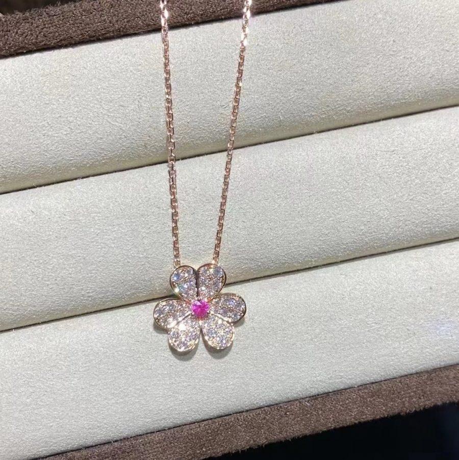 [Echo Fine ]FRIVOLE ROSE GOLD FLOWER DIAMOND NECKLACE