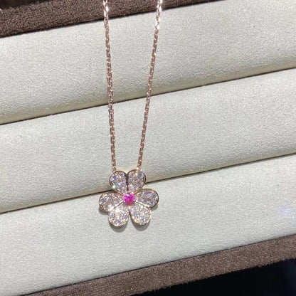 [Echo Fine ]FRIVOLE ROSE GOLD FLOWER DIAMOND NECKLACE