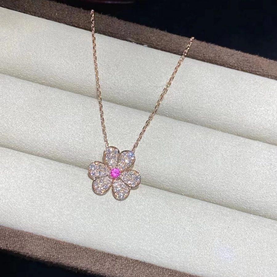 [Echo Fine ]FRIVOLE ROSE GOLD FLOWER DIAMOND NECKLACE