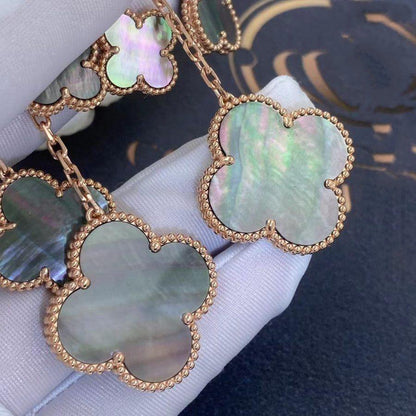 [Echo Fine ]CLOVER EARRINGS DARK MOP 4 MOTIFS ROSE GOLD