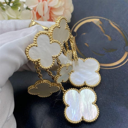 [Echo Fine ]CLOVER EARRINGS WHITE MOP 4 MOTIFS GOLD