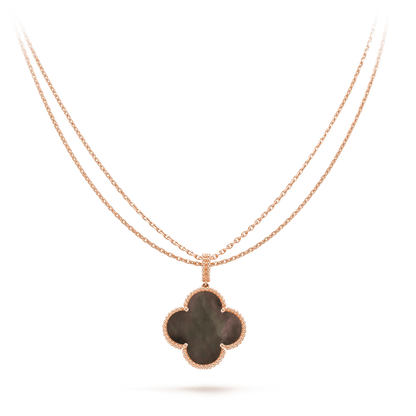 [Echo Fine ]CLOVER 25MM GOLD DARK MOP BIG CLOVER NECKLACE