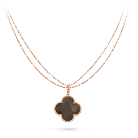 [Echo Fine ]CLOVER 25MM GOLD DARK MOP BIG CLOVER NECKLACE