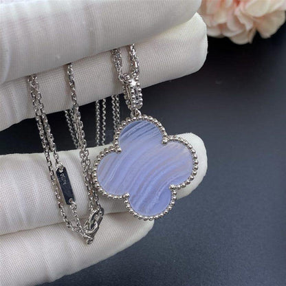 [Echo Fine ]CLOVER SILVER CHALCEDONY BIG CLOVER NECKLACE