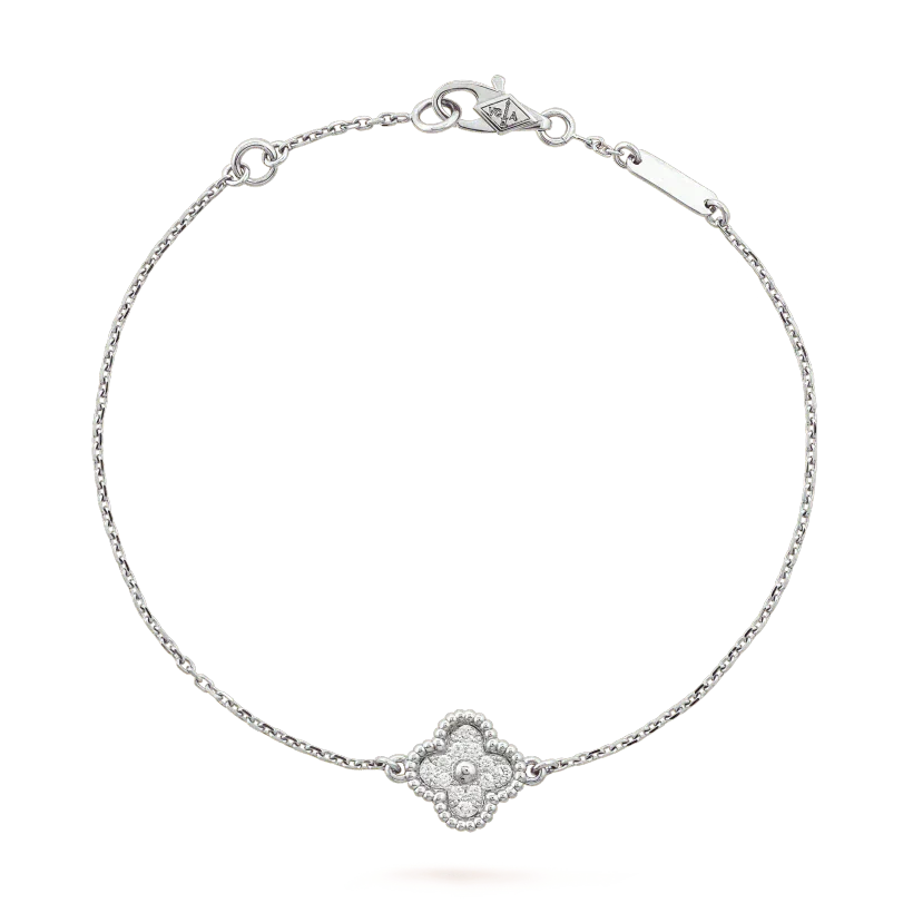 [Echo Fine ]CLOVER  SINGLE FLOWER BRACELET SILVER