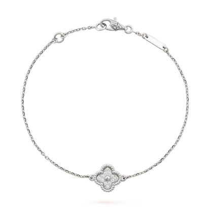 [Echo Fine ]CLOVER  SINGLE FLOWER BRACELET SILVER