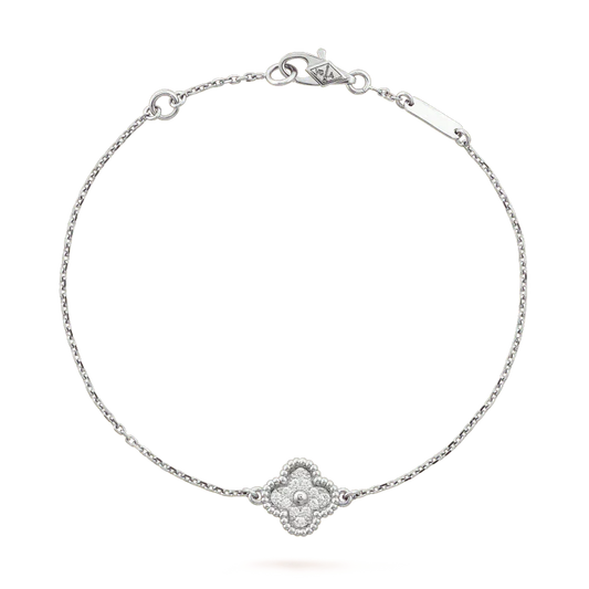 [Echo Fine ]CLOVER  SINGLE FLOWER BRACELET SILVER