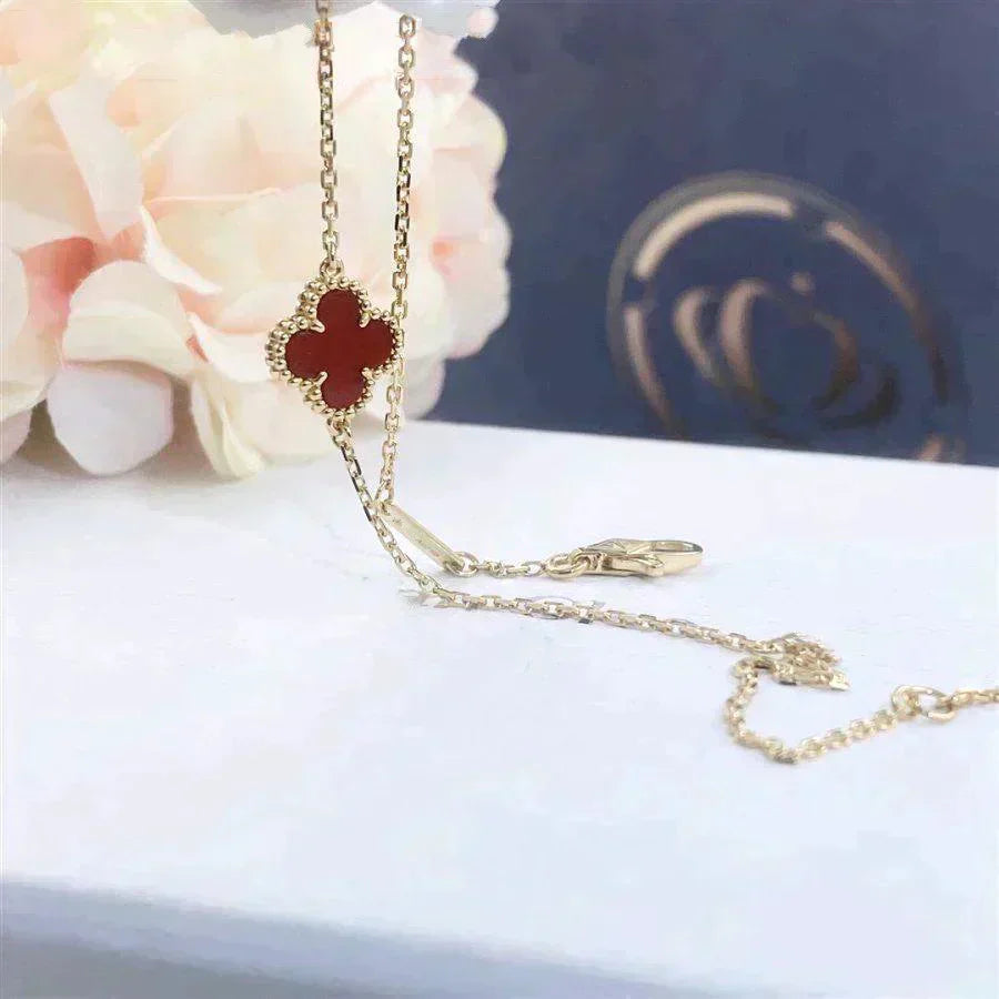 [Echo Fine ]CLOVER  CARNELIAN SINGLE FLOWER BRACELET