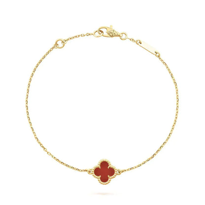 [Echo Fine ]CLOVER  CARNELIAN SINGLE FLOWER BRACELET