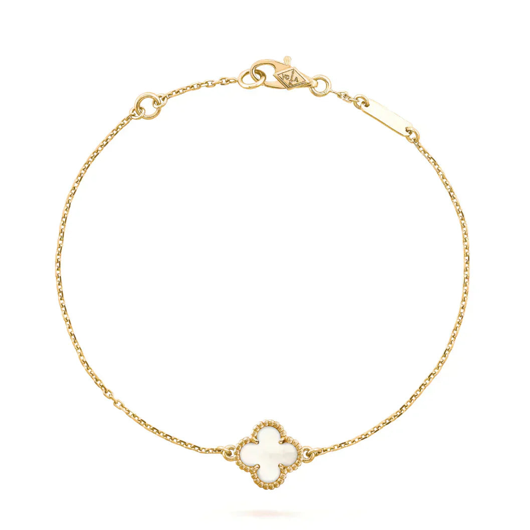 [Echo Fine ]CLOVER WHITE MOP SINGLE FLOWER BRACELET