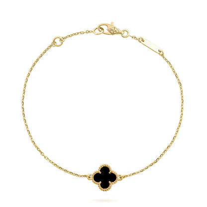 [Echo Fine ]CLOVER ONYX SINGLE FLOWER BRACELET