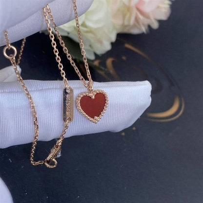 [Echo Fine ]SWEET CLOVER CARNELIAN HEART NECKLACE